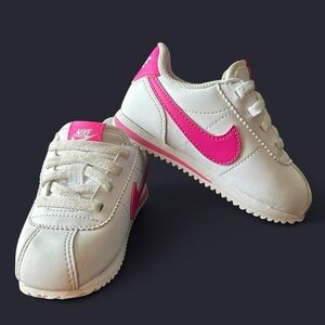 Nike Cortez EasyOn | Hot Pink & White | Toddler Size 6.5 | Quick Slip-On